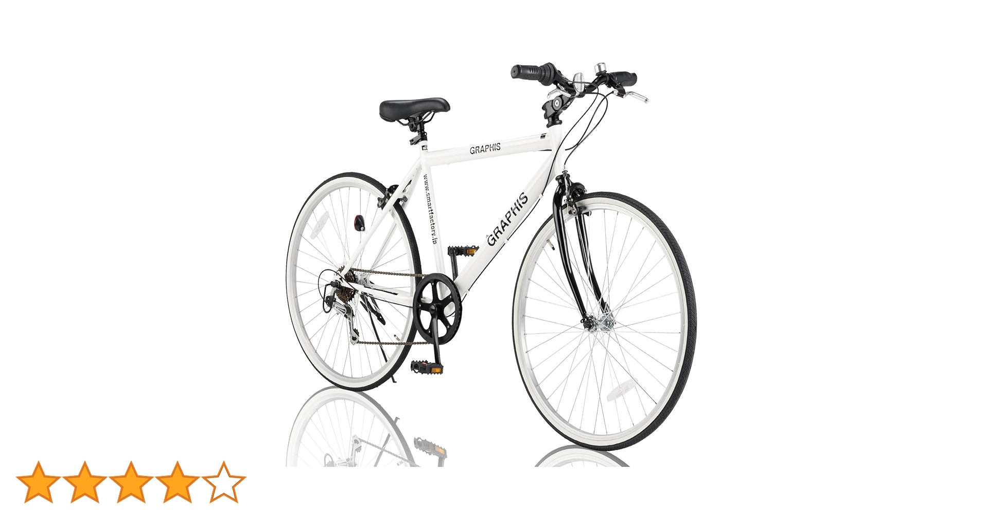 GRAPHIS クロスバイク ホワイト 子供用 自転車 20 22 24 インチ クロスバイク シマノ 6段変速